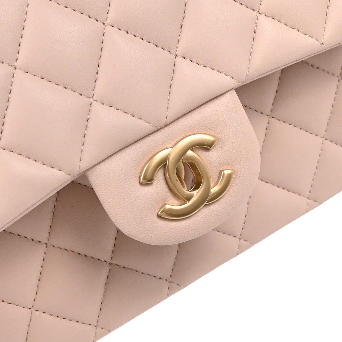 Chanel 2013-2014 Pale Pink Lambskin Medium Classic Double Flap Shoulder Bag