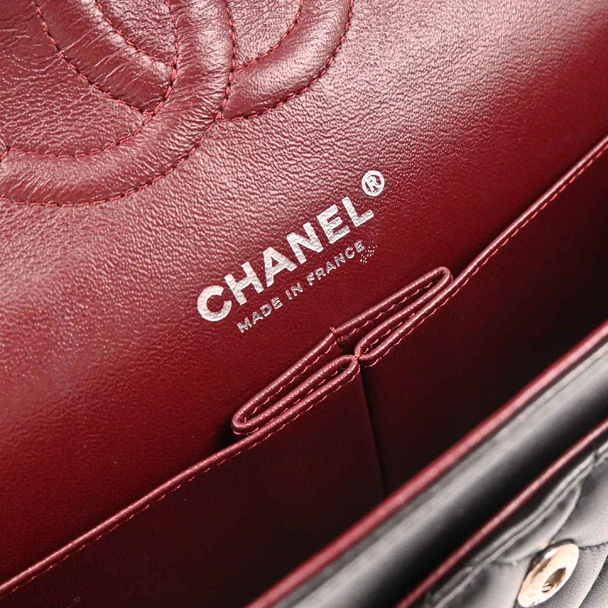 Chanel 2014-2015 Black Lambskin Medium Classic Double Flap Shoulder Bag