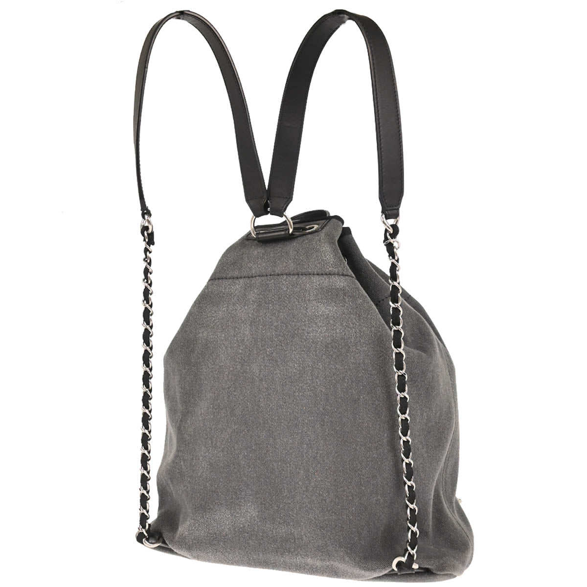 Chanel 2017-2018 Gray Deauville Bucket Backpack