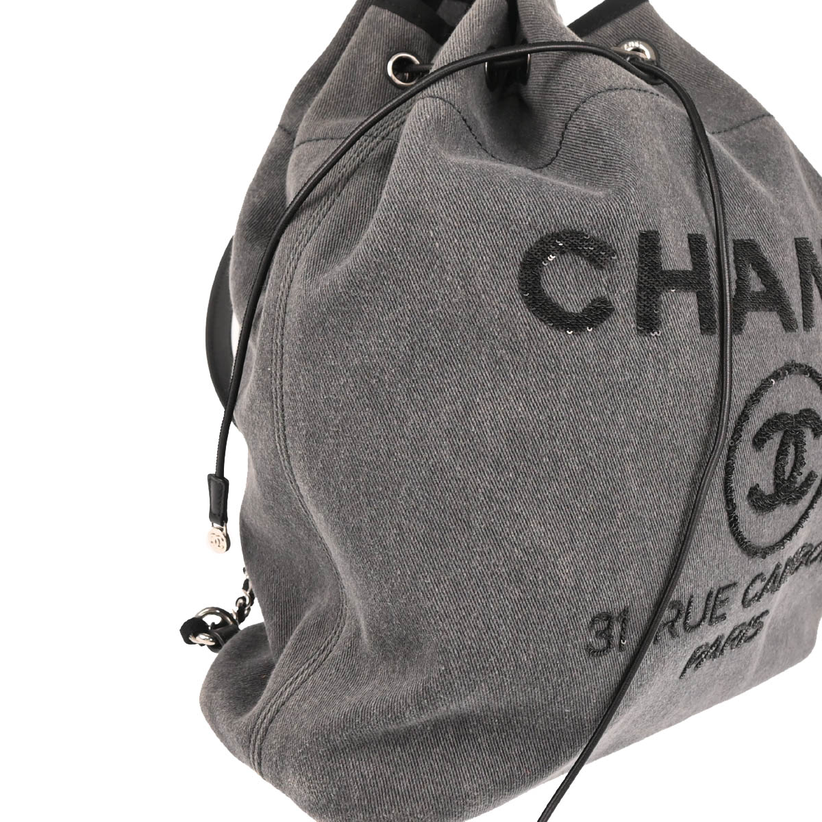 Chanel 2017-2018 Gray Deauville Bucket Backpack