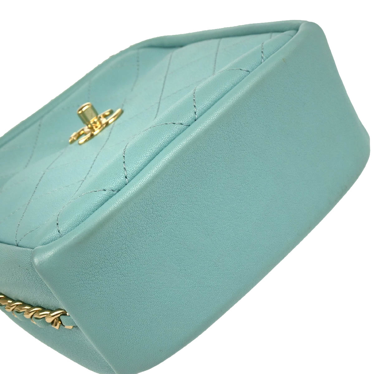 Chanel 2018-2019 Light Blue Goatskin Casual Trip North South Camera Bag