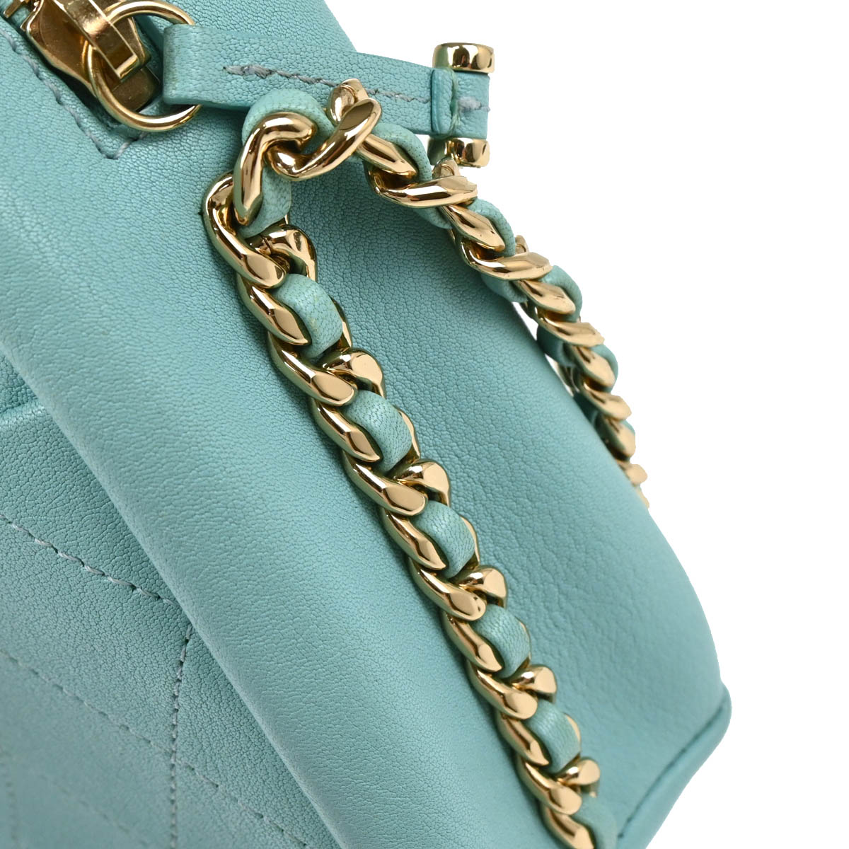 Chanel 2018-2019 Light Blue Goatskin Casual Trip North South Camera Bag