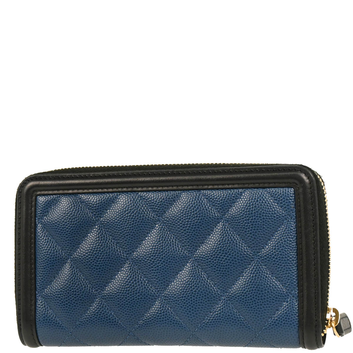 Chanel 2019 Blue Caviar Filigree Coin Purse Wallet