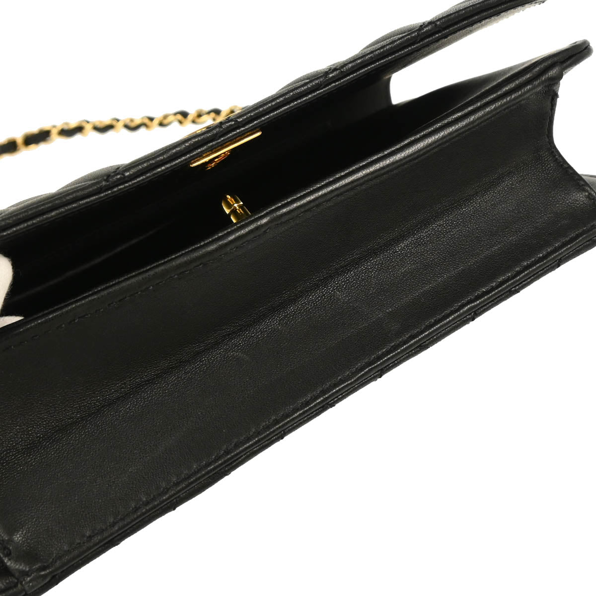 Chanel 2010-2011 Black Lambskin Turnlock Small Full Flap Shoulder Bag
