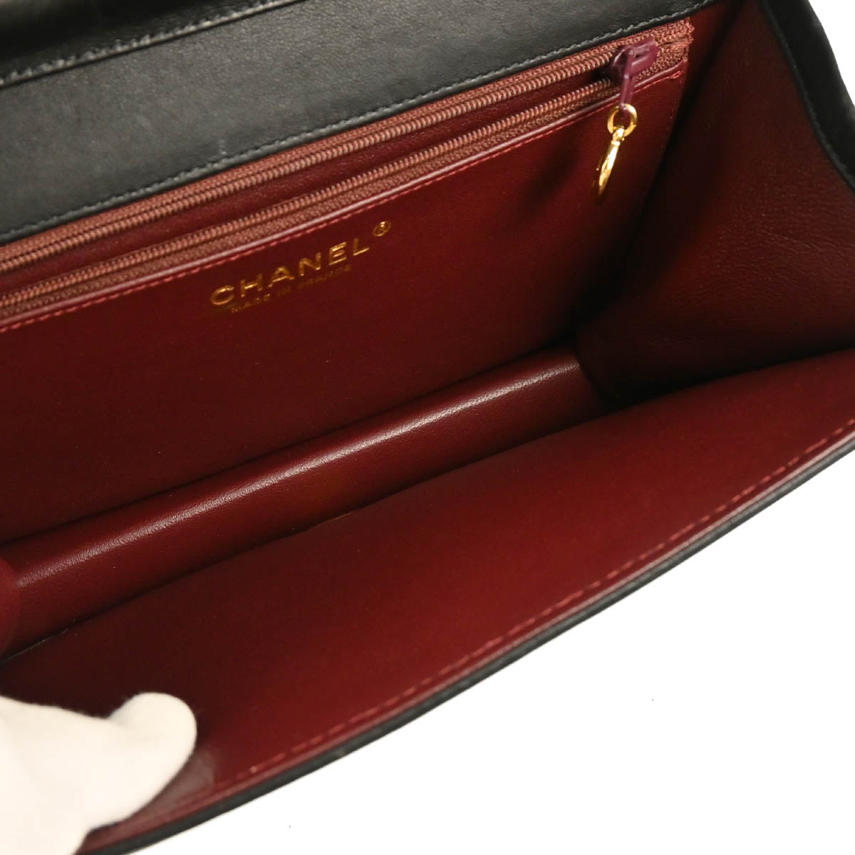 Chanel 2010-2011 Black Lambskin Turnlock Small Full Flap Shoulder Bag