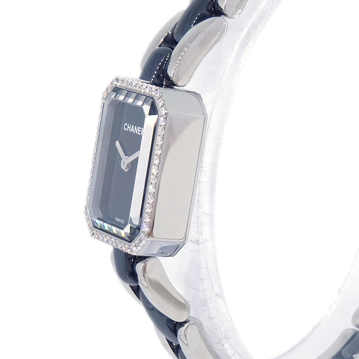 Chanel Premiere H2163 Quartz Watch Ceramic SS Diamond