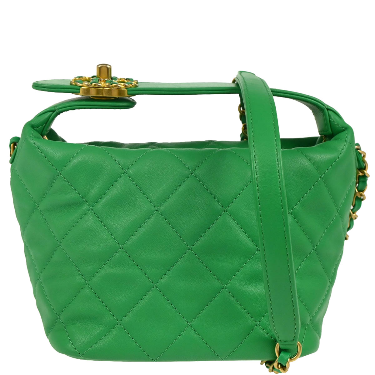 Chanel 2019 Green Lambskin 2way Shoulder Handbag