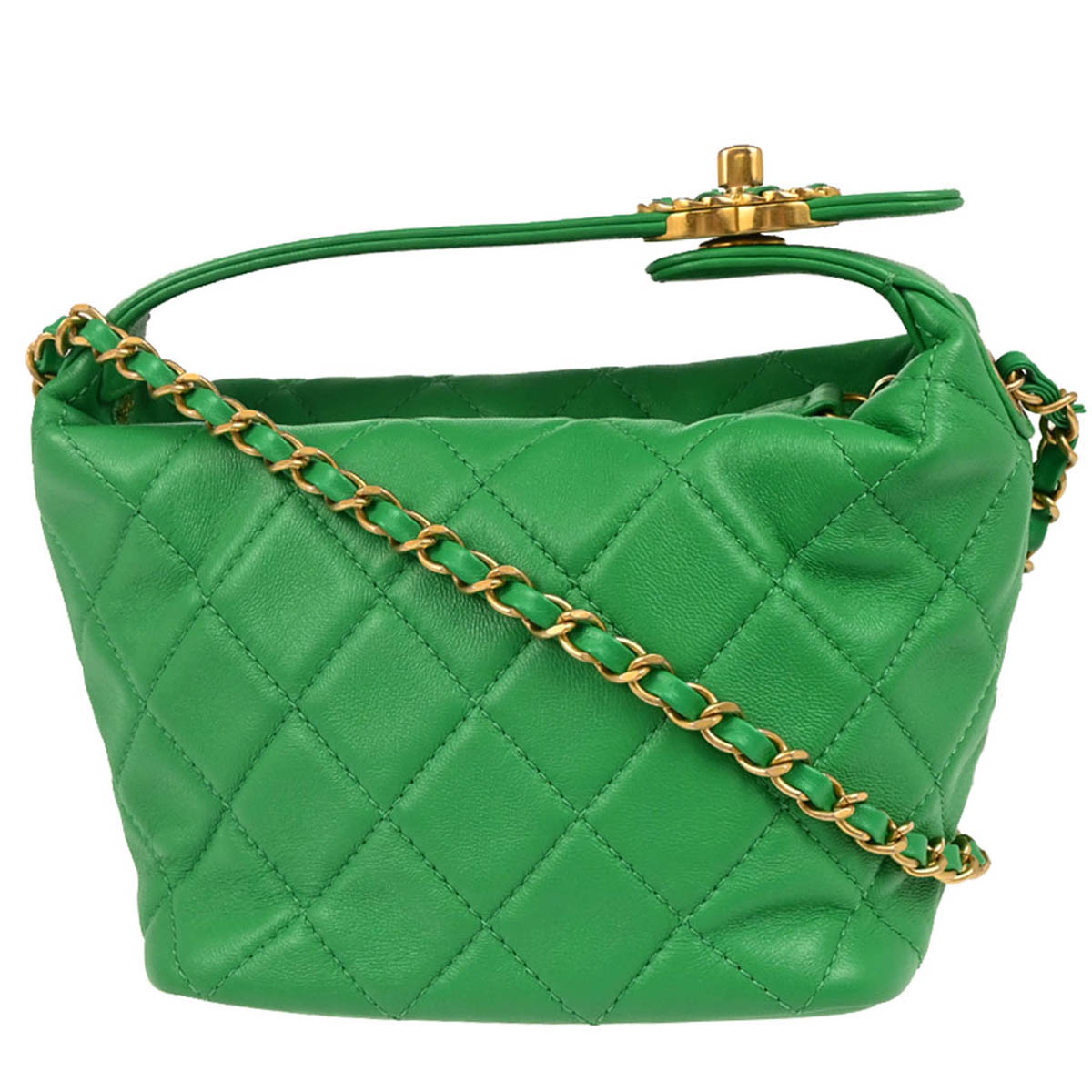 Chanel 2019 Green Lambskin 2way Shoulder Handbag