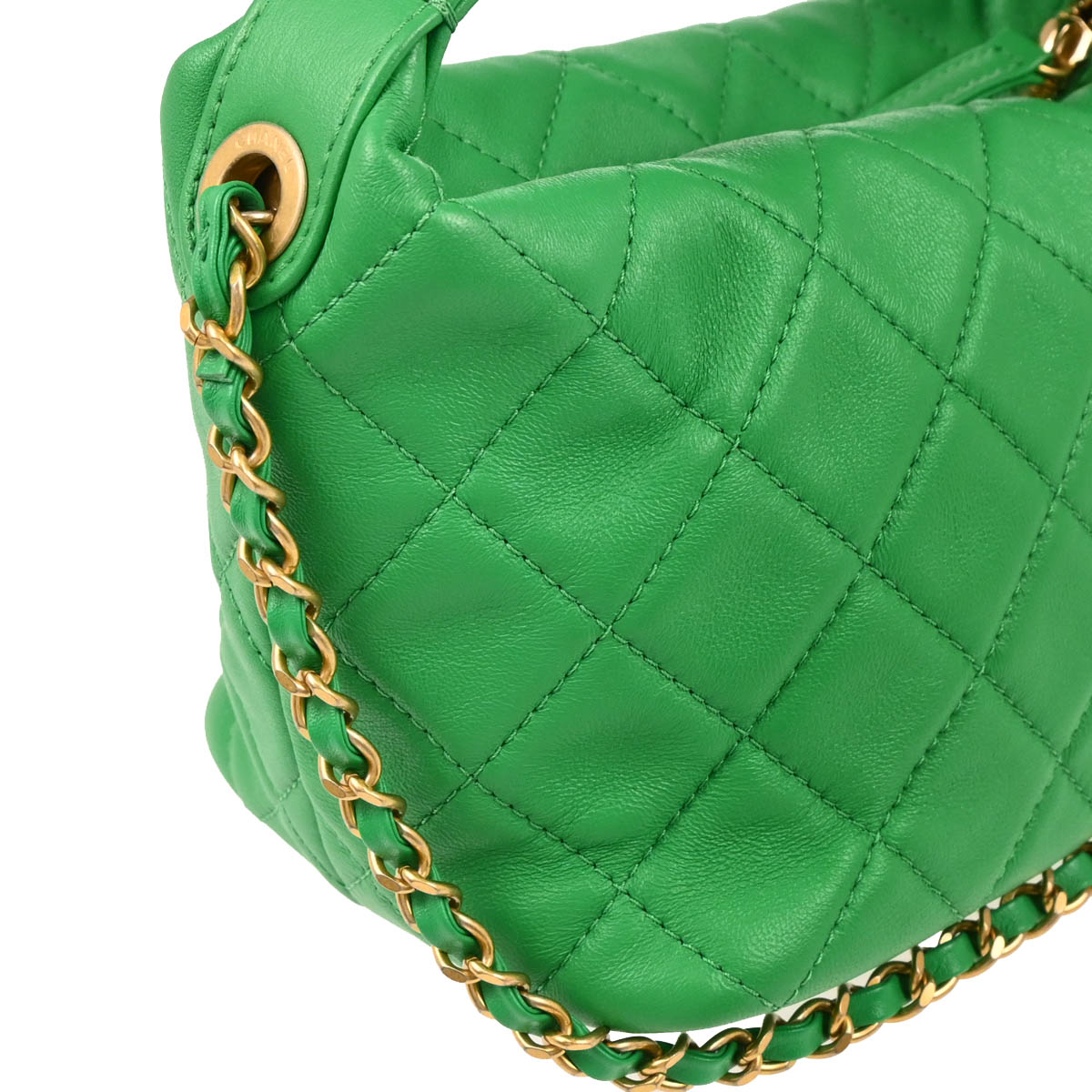 Chanel 2019 Green Lambskin 2way Shoulder Handbag