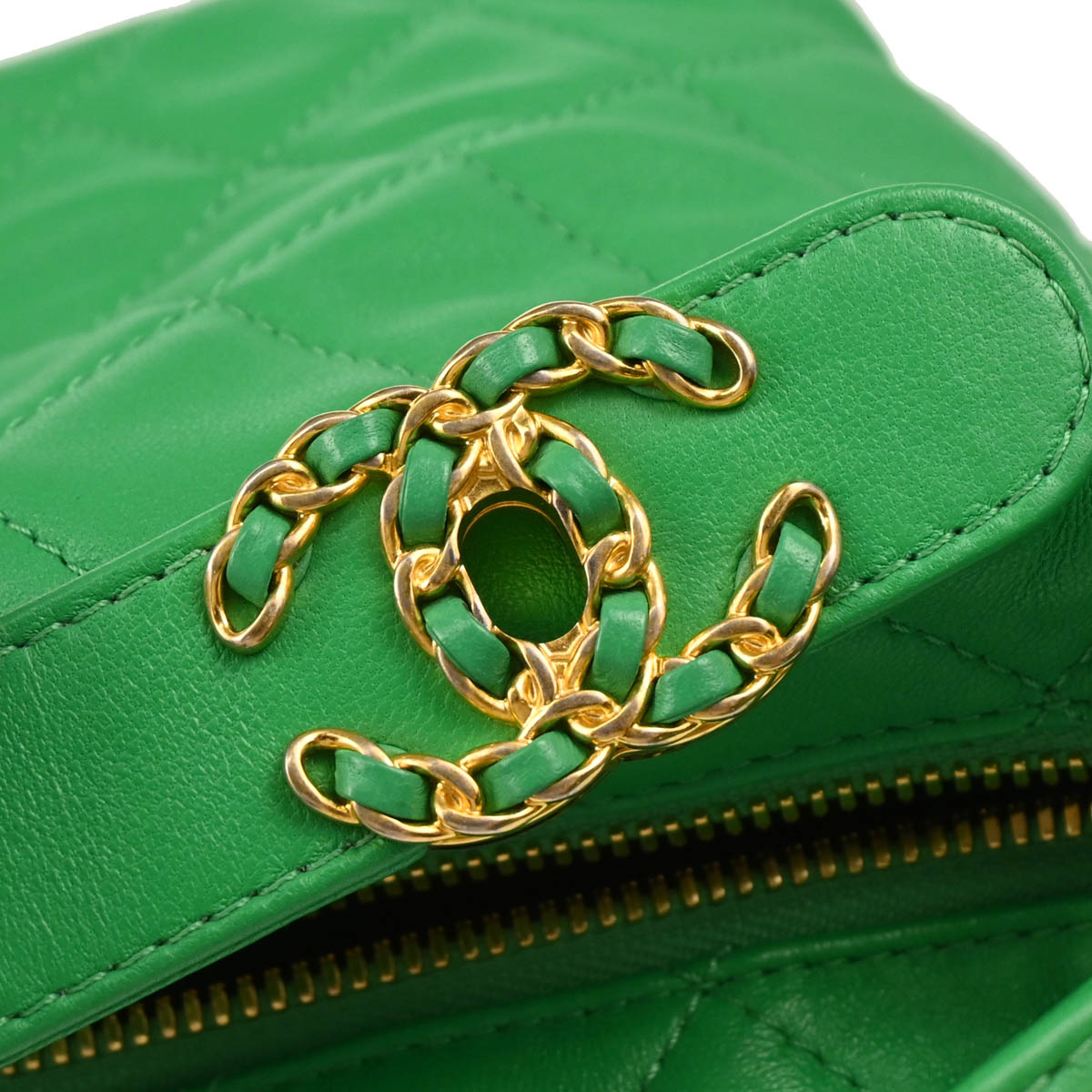 Chanel 2019 Green Lambskin 2way Shoulder Handbag