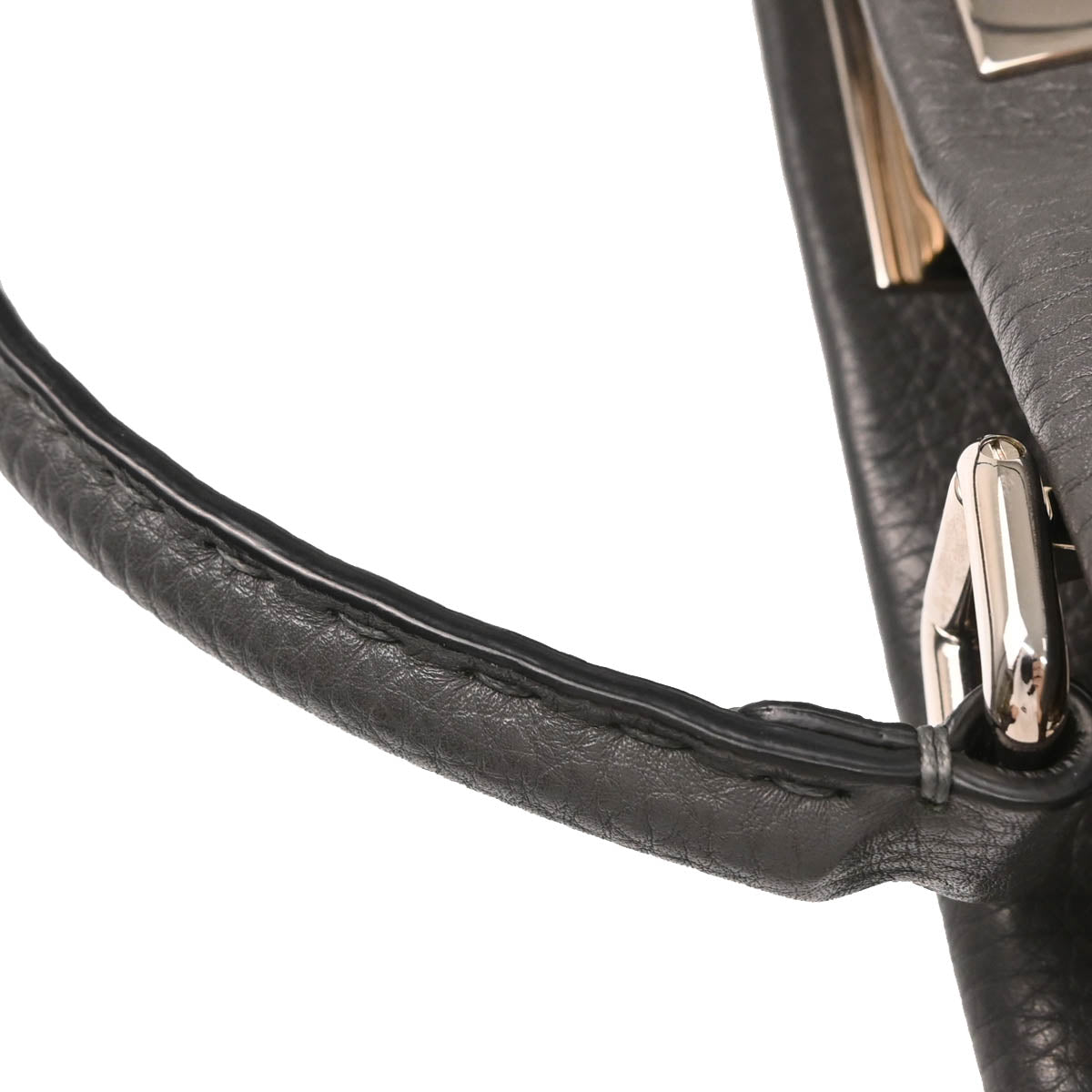 Fendi Gray Leather Peekaboo 2way Shoulder Handbag