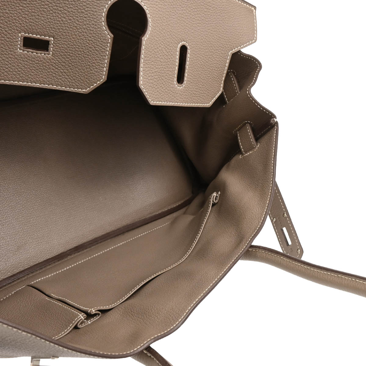 Hermes 2010 Etoupe Gray Taurillon Clemence Shoulder Birkin Handbag