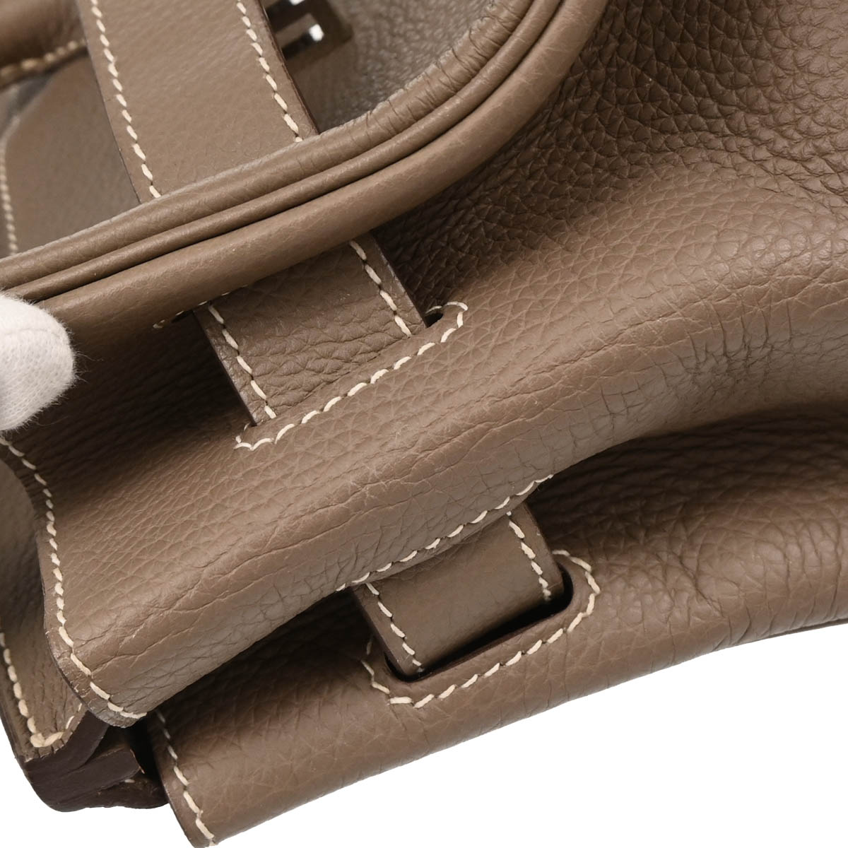Hermes 2010 Etoupe Gray Taurillon Clemence Shoulder Birkin Handbag