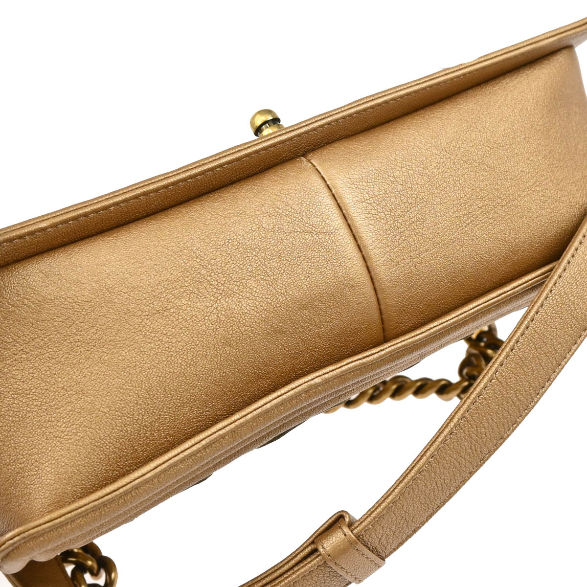 Boy Chanel 2014-2015 Gold Lambskin Medium Shoulder Bag