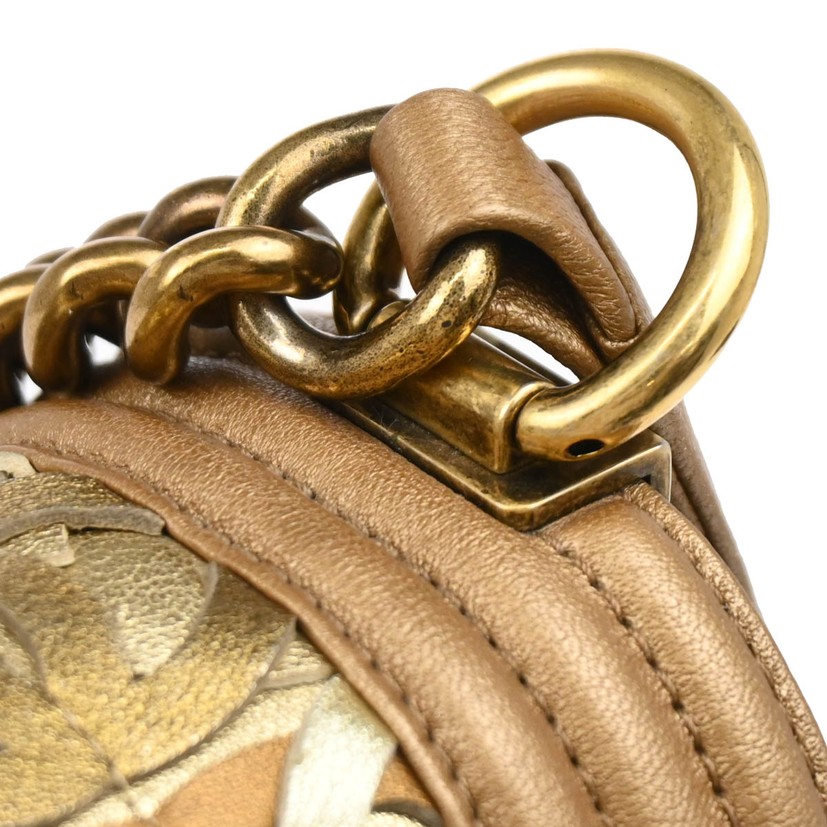 Boy Chanel 2014-2015 Gold Lambskin Medium Shoulder Bag