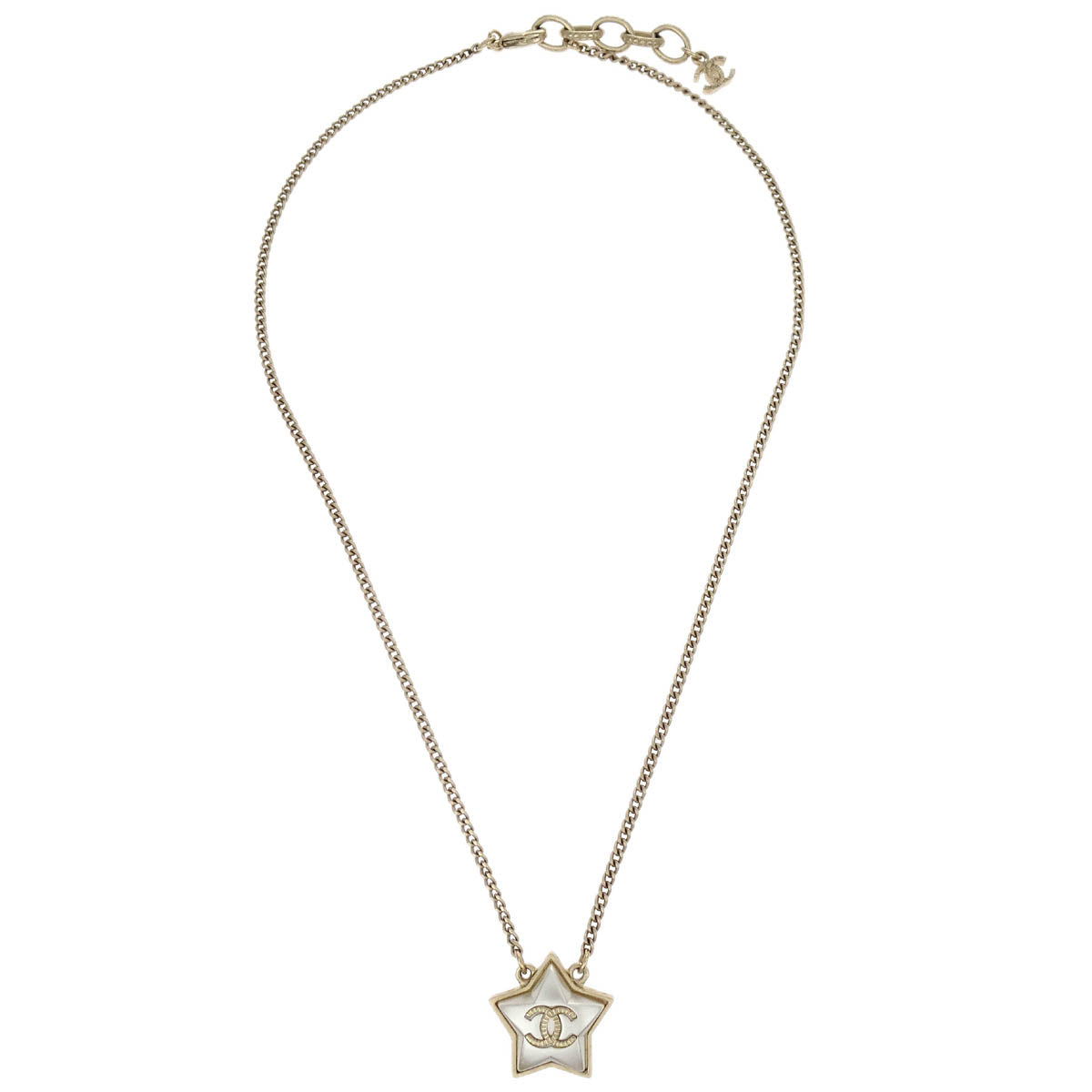 Chanel Gold Chain Pendant Necklace A17B