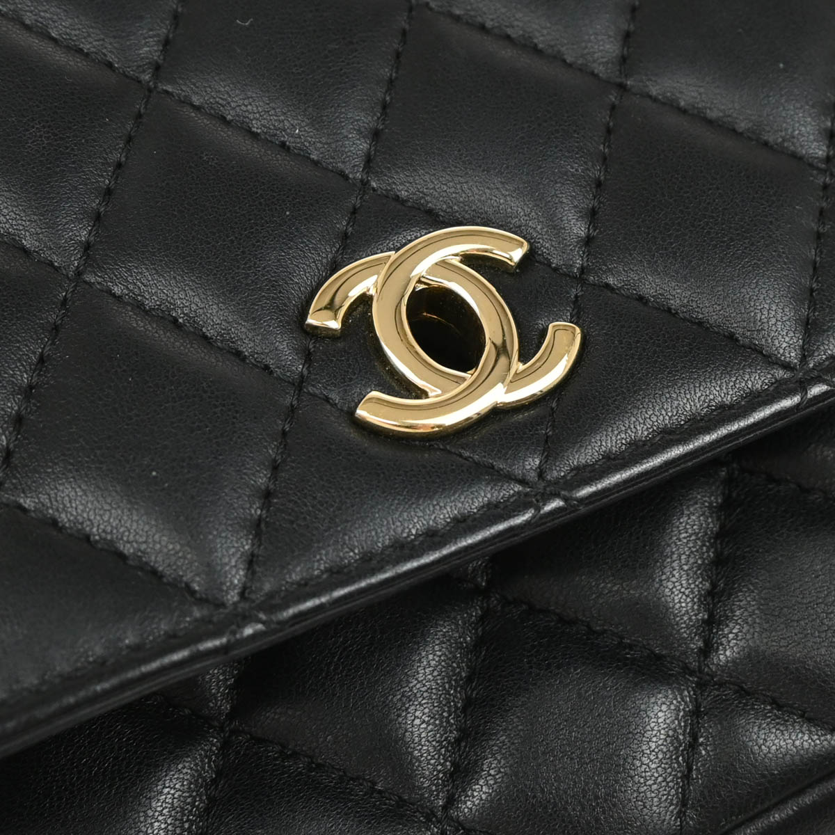 Chanel 2019 Black Lambskin Double Shoulder Bag