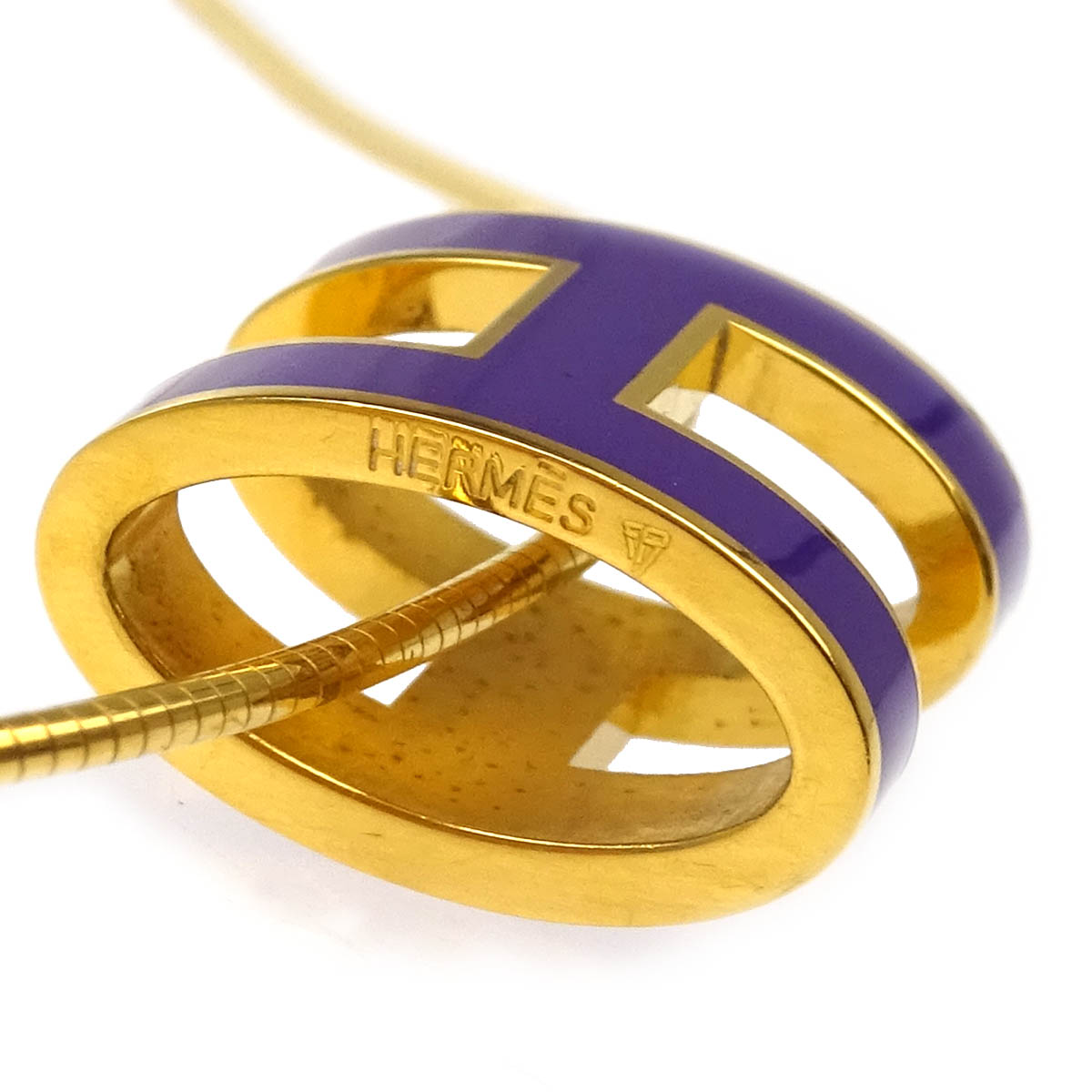Hermes Pop H Necklace Purple