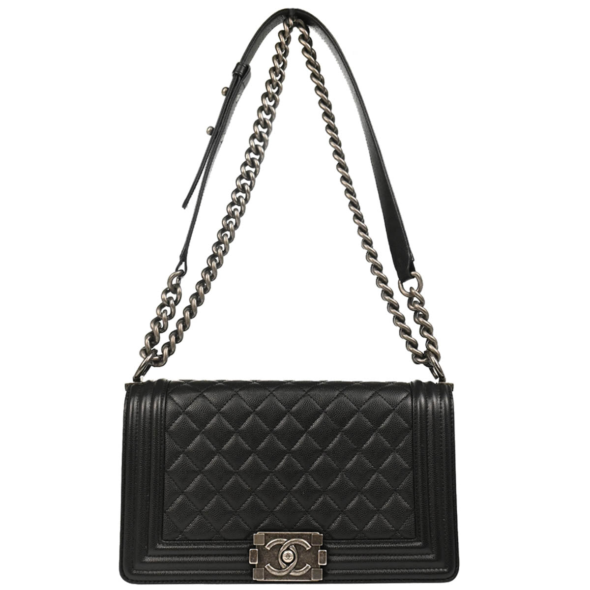 Boy Chanel 2019 Black Caviar Medium Shoulder Bag