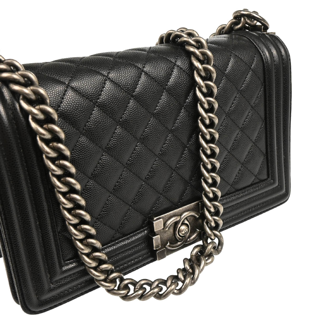 Boy Chanel 2019 Black Caviar Medium Shoulder Bag