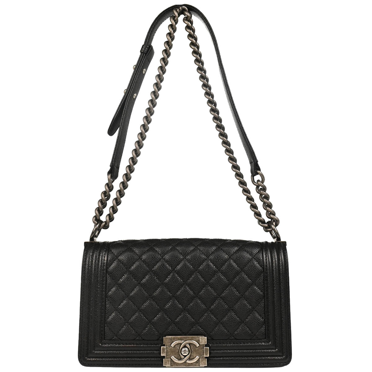 Boy Chanel 2014-2015 Black Caviar Medium Shoulder Bag
