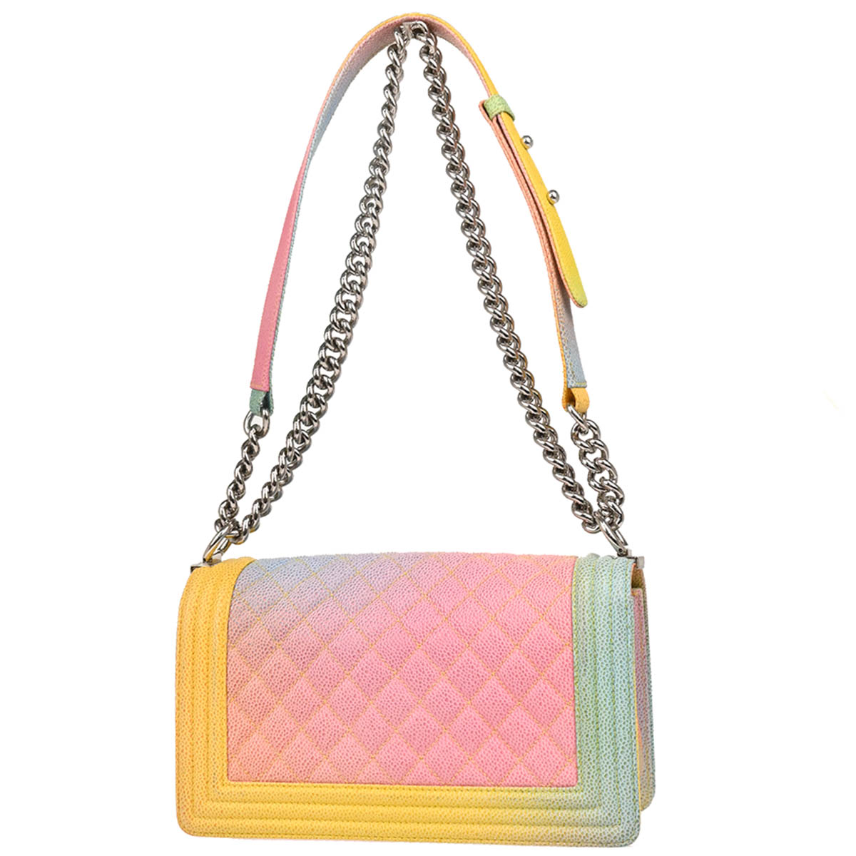 Boy Chanel 2017 Pastel Rainbow Calfskin Medium Shoulder Bag