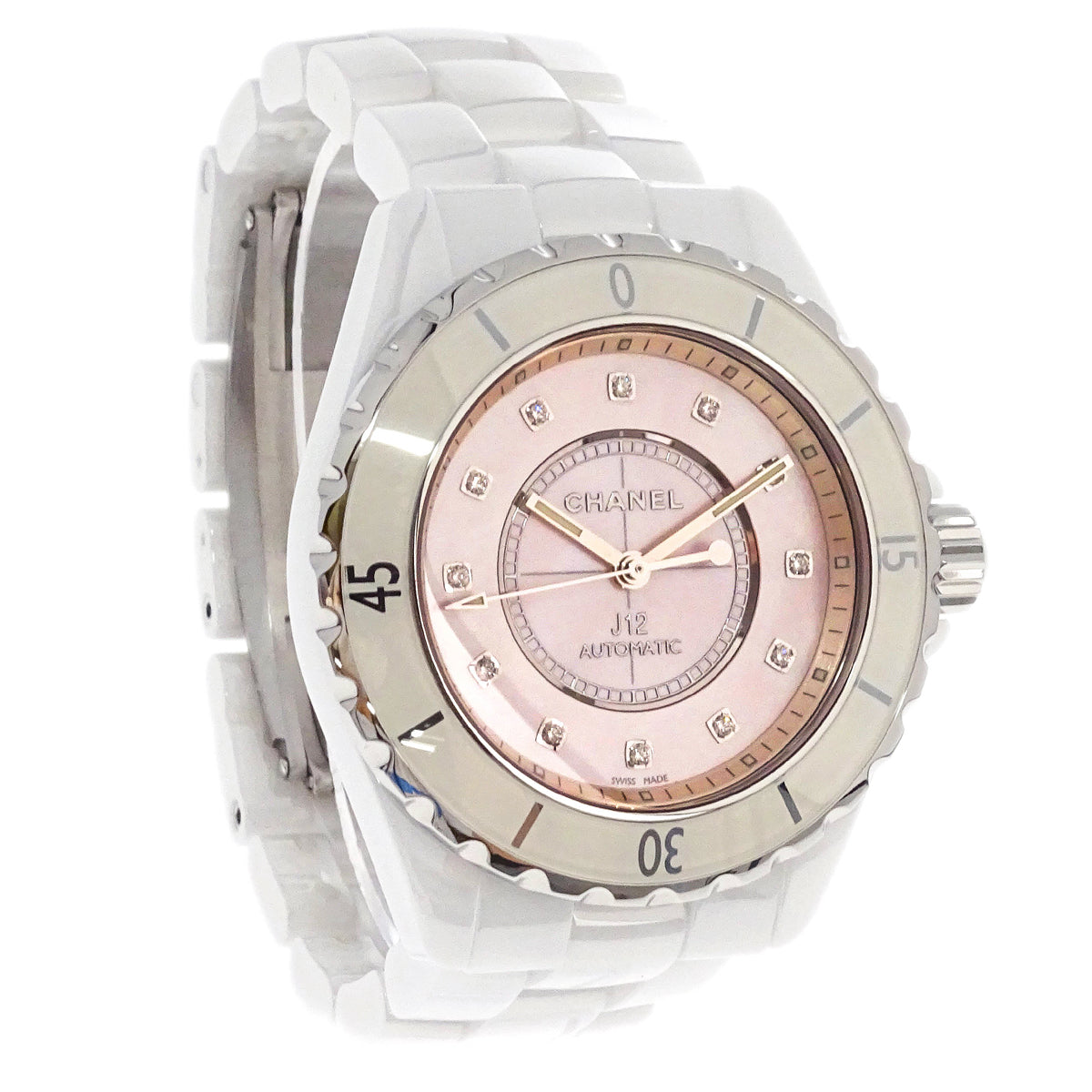 Chanel Ref.H5514 J12 39mm Self-winding Watch Ceramic SS Shell Diamond