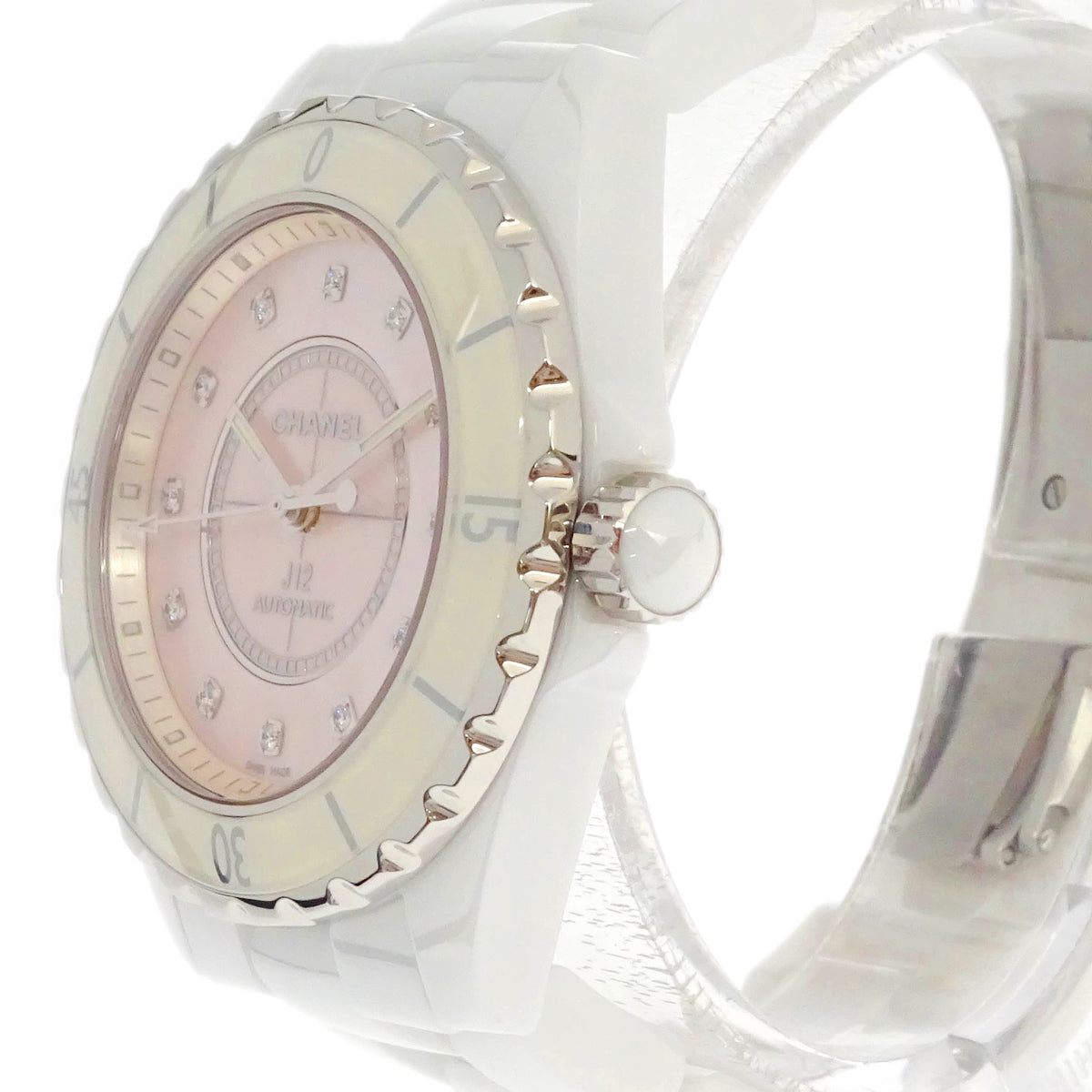 Chanel Ref.H5514 J12 39mm Self-winding Watch Ceramic SS Shell Diamond
