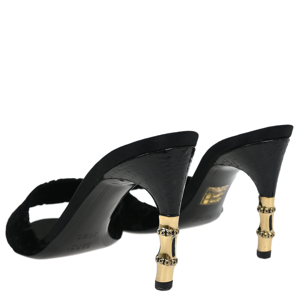 Gucci * Black Python Shoes Sandals #36