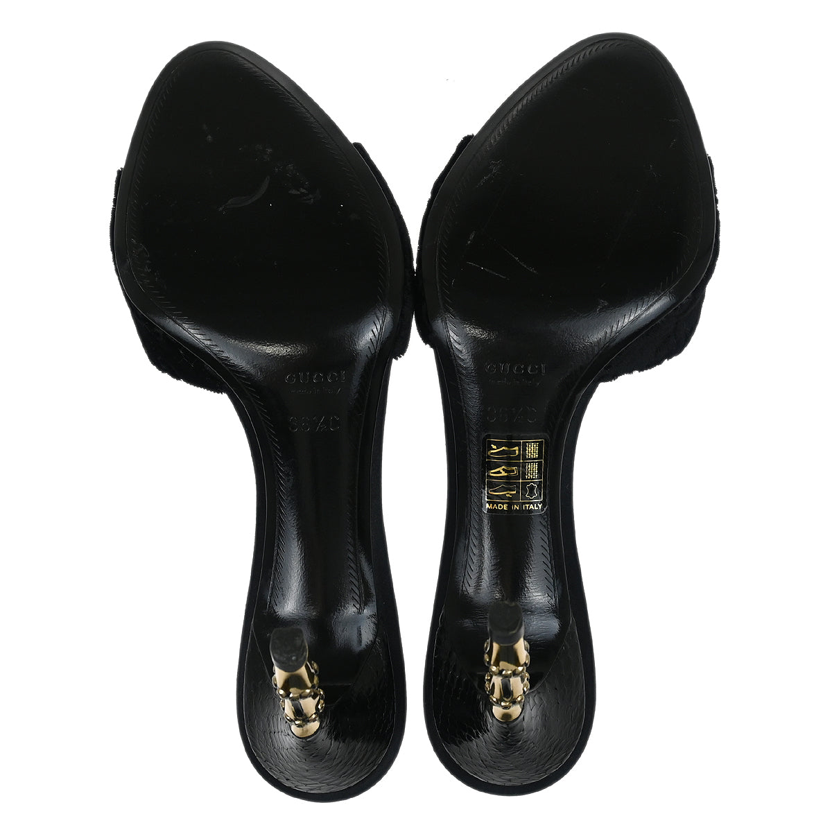 Gucci * Black Python Shoes Sandals #36