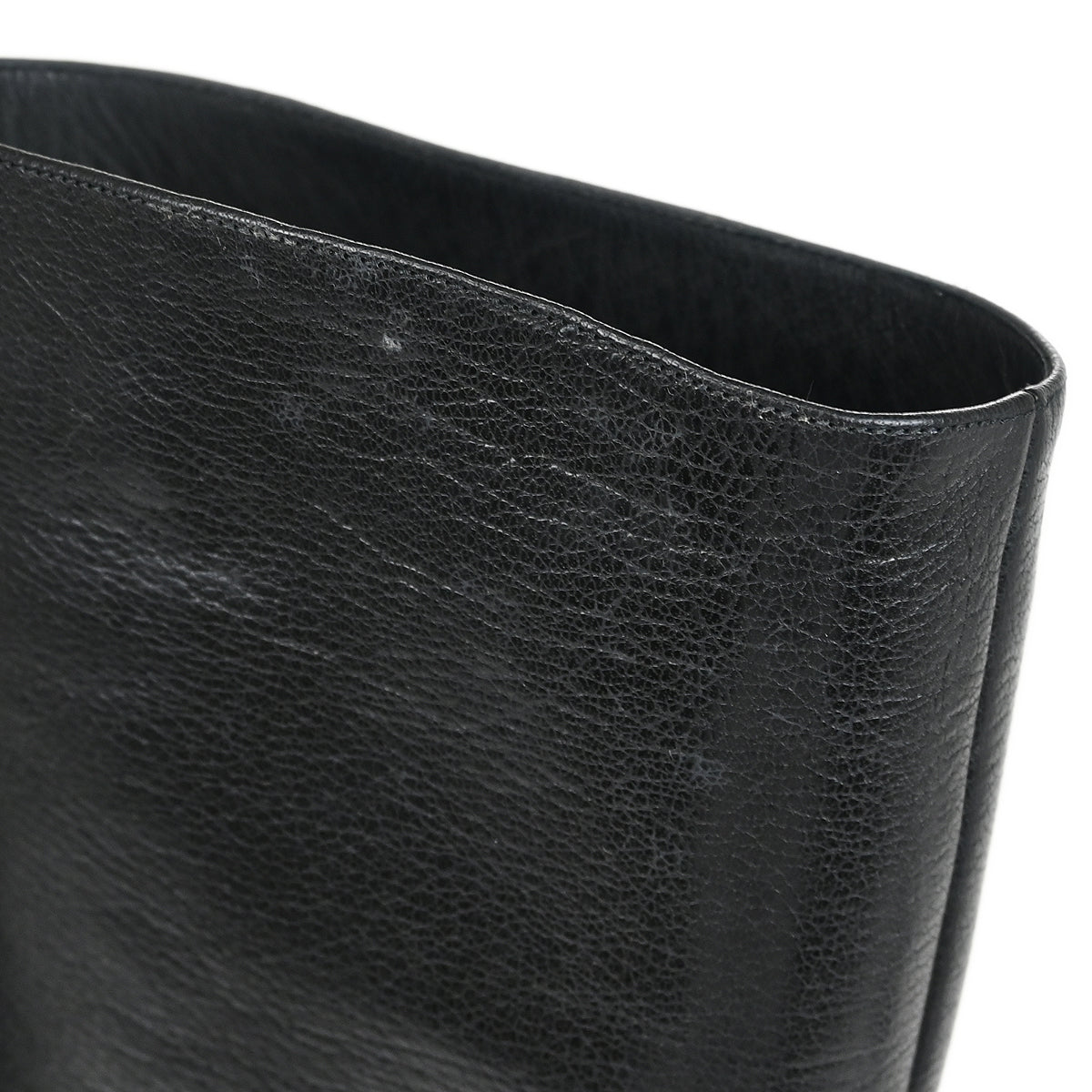 Chanel * Black Leather Shoes Boots #37