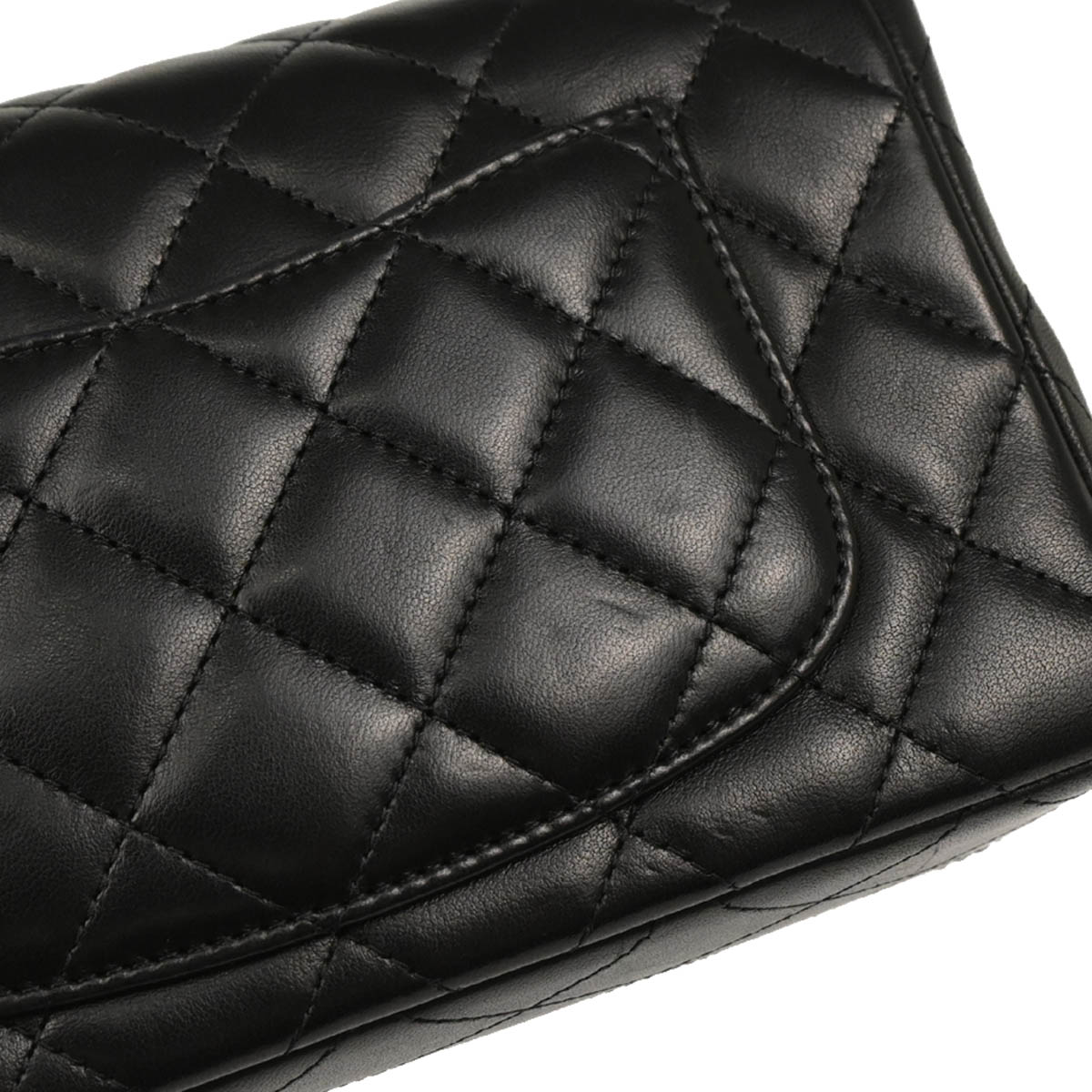 Chanel 2014 Black Lambskin Classic Flap Shoulder Bag
