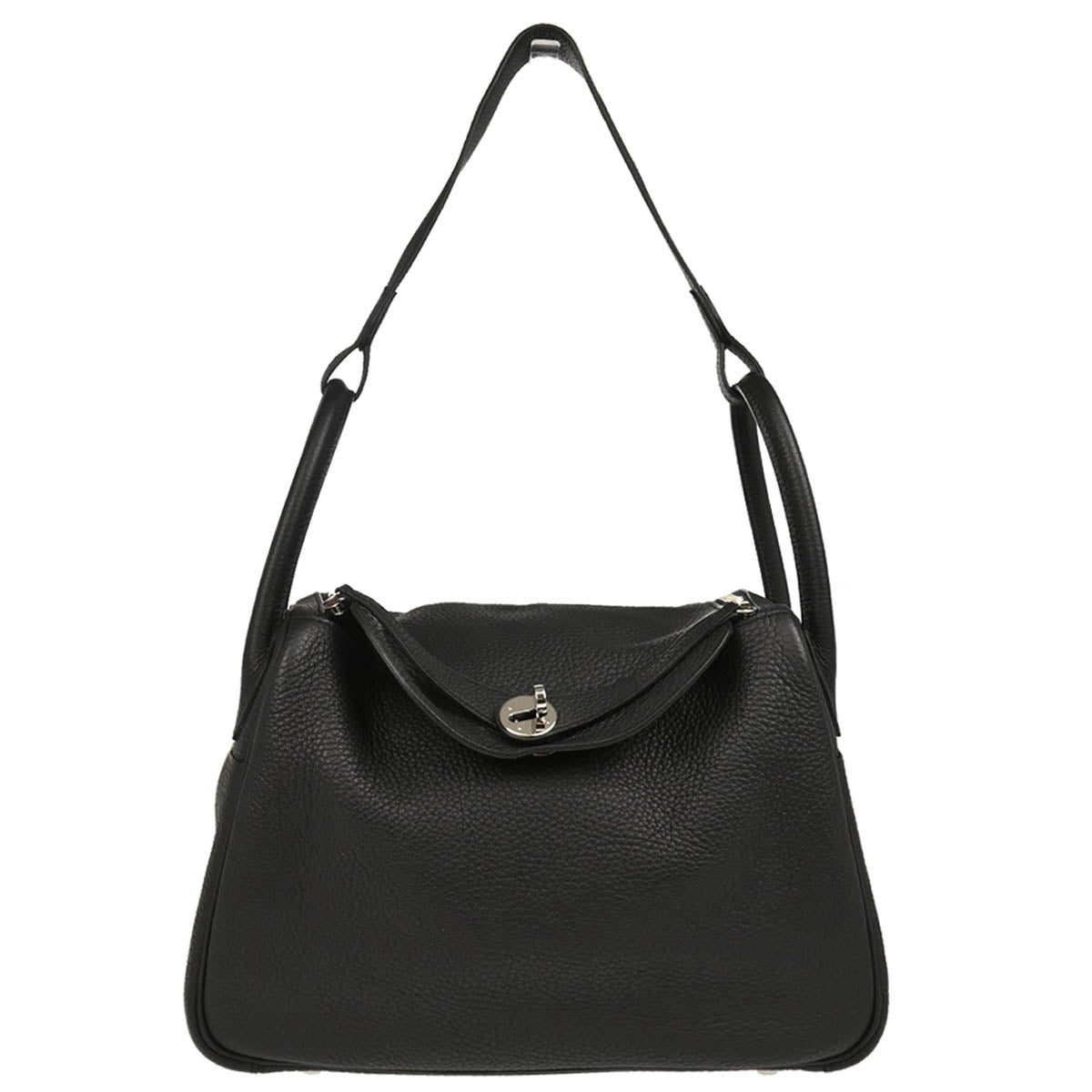Hermes 2017 Black Taurillon Clemence Lindy 30 Shoulder Bag