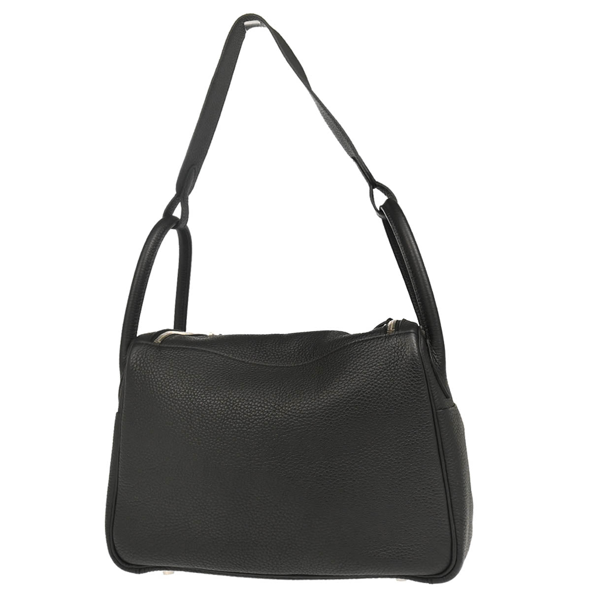 Hermes 2017 Black Taurillon Clemence Lindy 30 Shoulder Bag