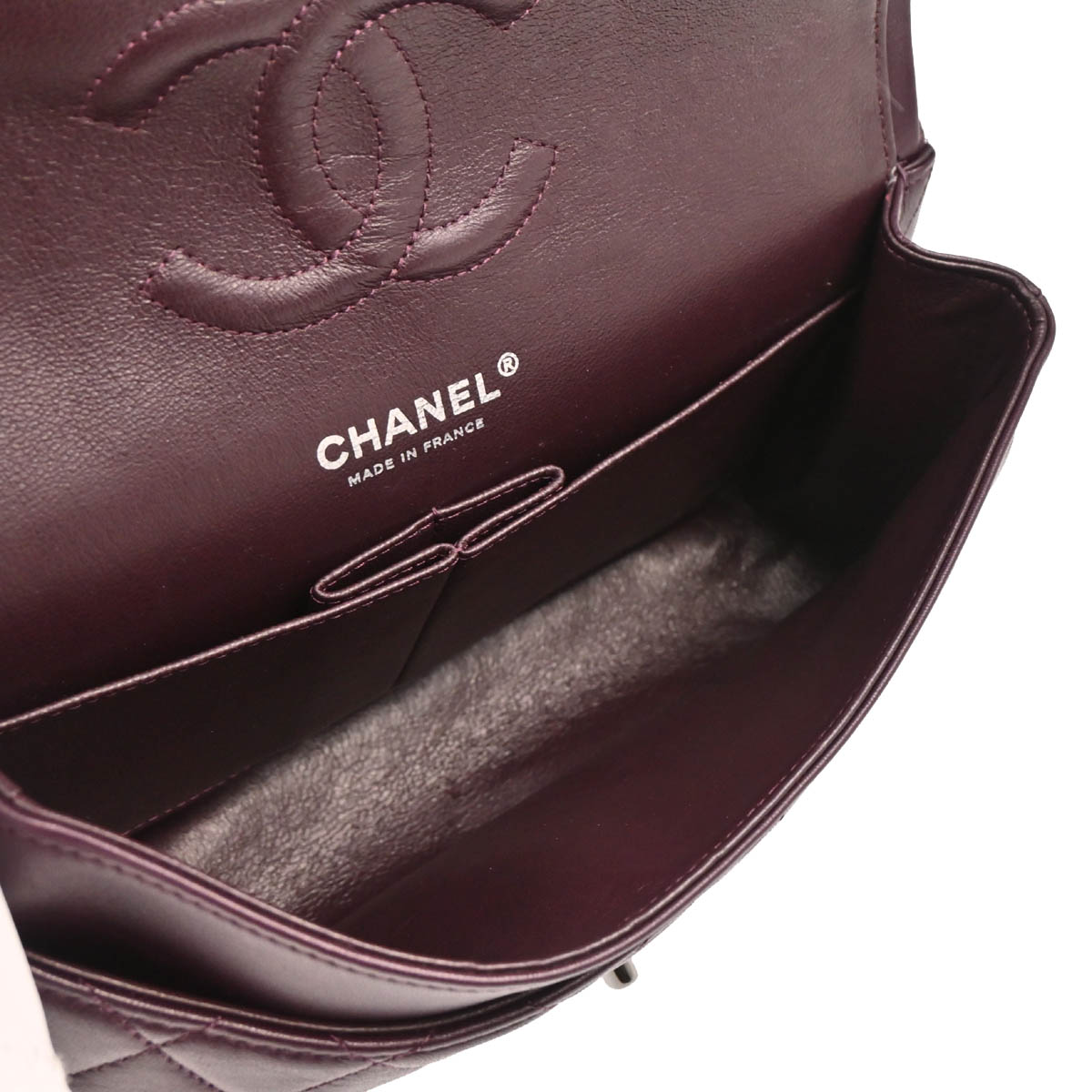 Chanel 2011 Purple Lambskin Medium Classic Double Flap Shoulder Bag