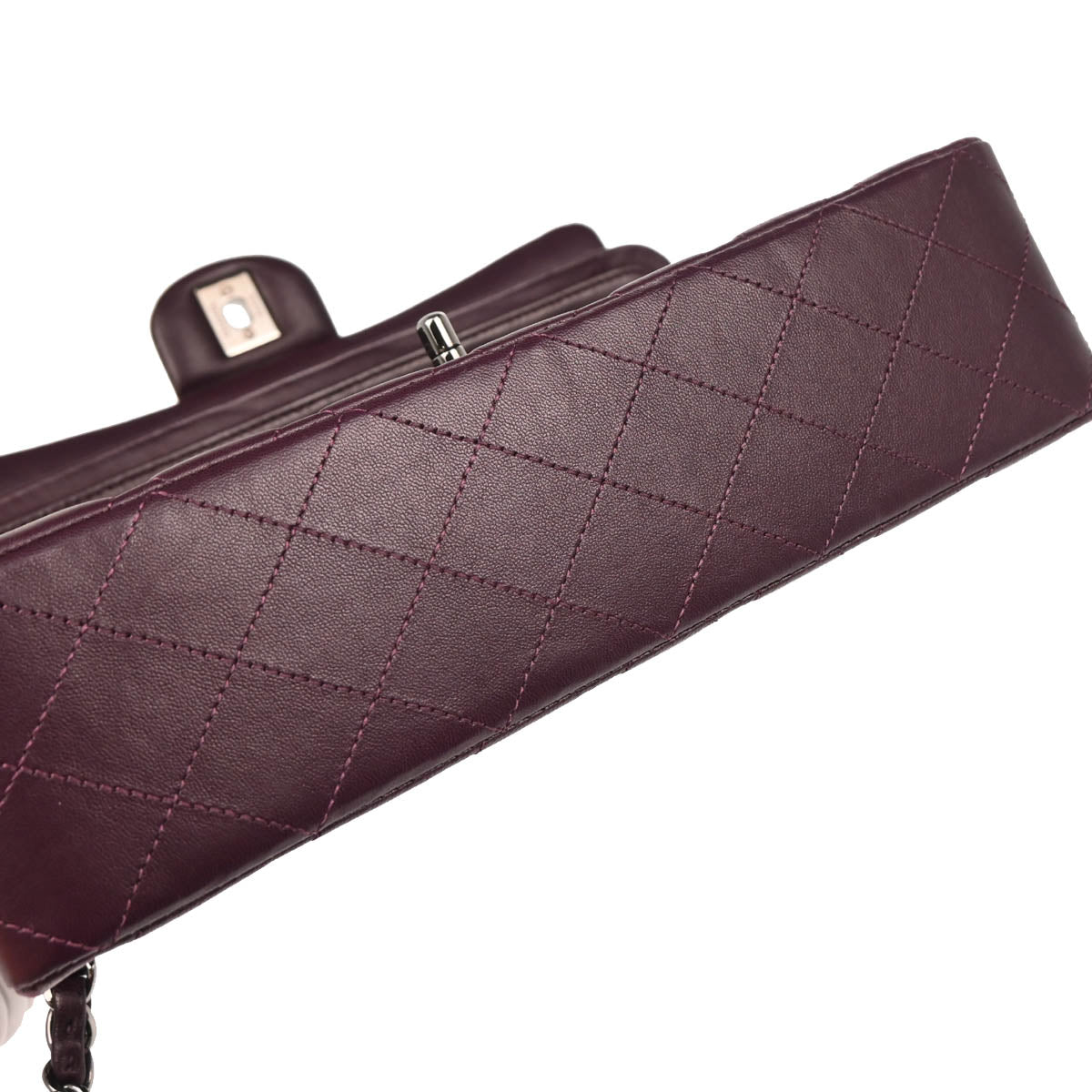 Chanel 2011 Purple Lambskin Medium Classic Double Flap Shoulder Bag