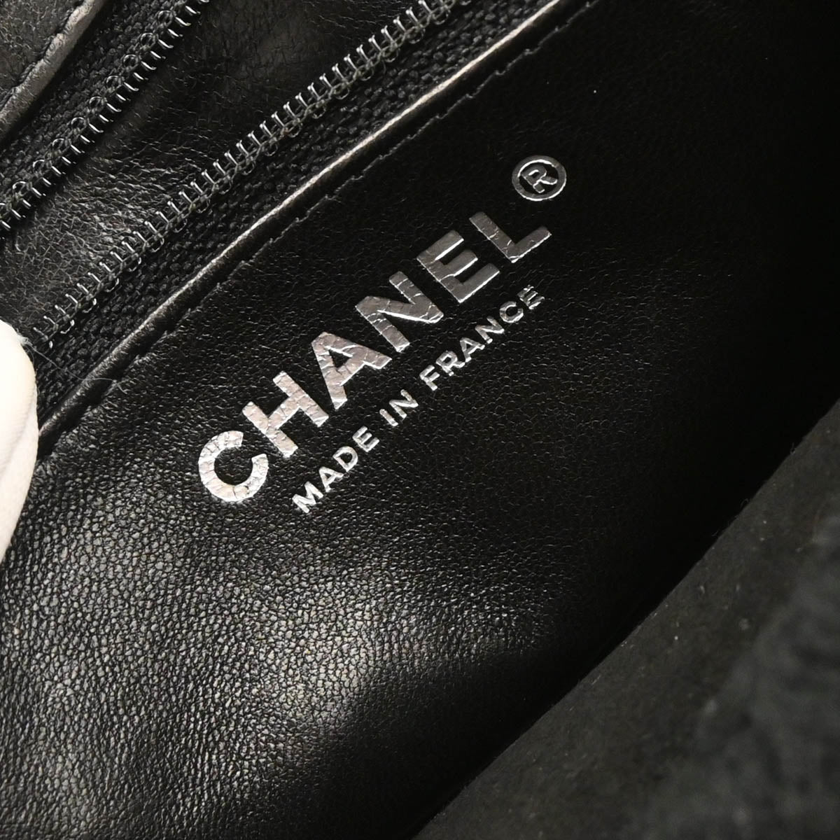 Chanel 2014-2015 Black Wool Costume Pearl Shoulder Bag