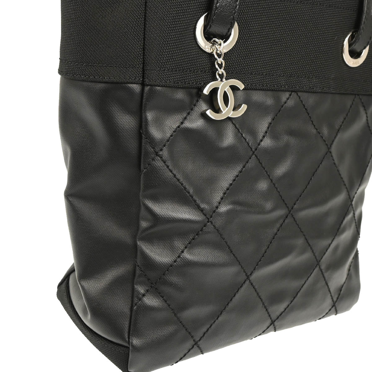 Chanel 2012-2013 Black Canvas Paris-Biarritz Tote PM Handbag