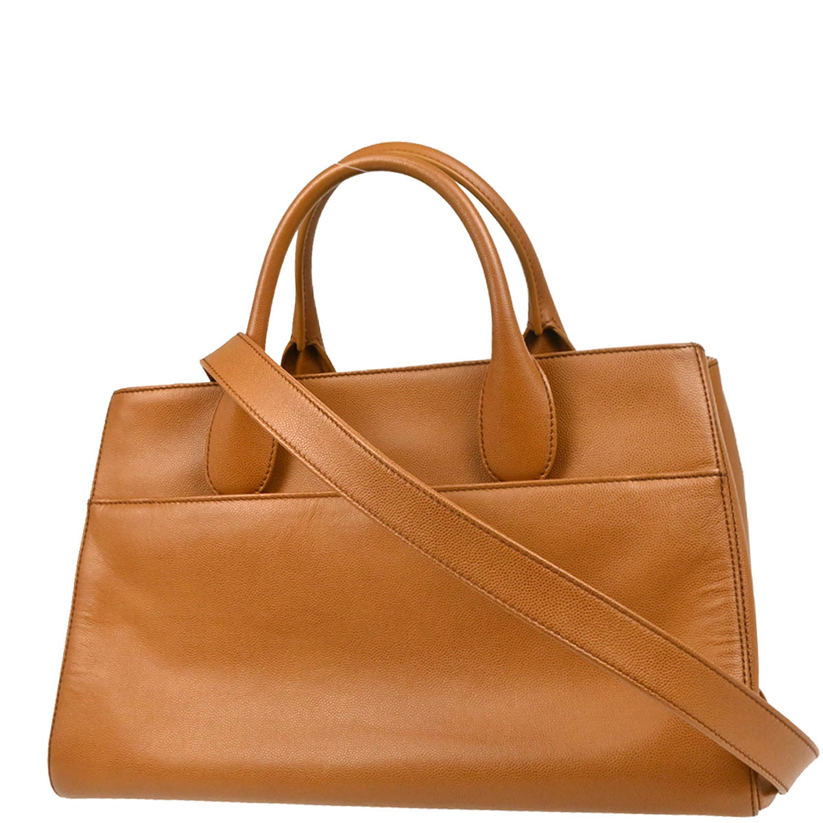 Chanel 2015-2016 Brown Caviar Executive Cerf Tote Bag 2way