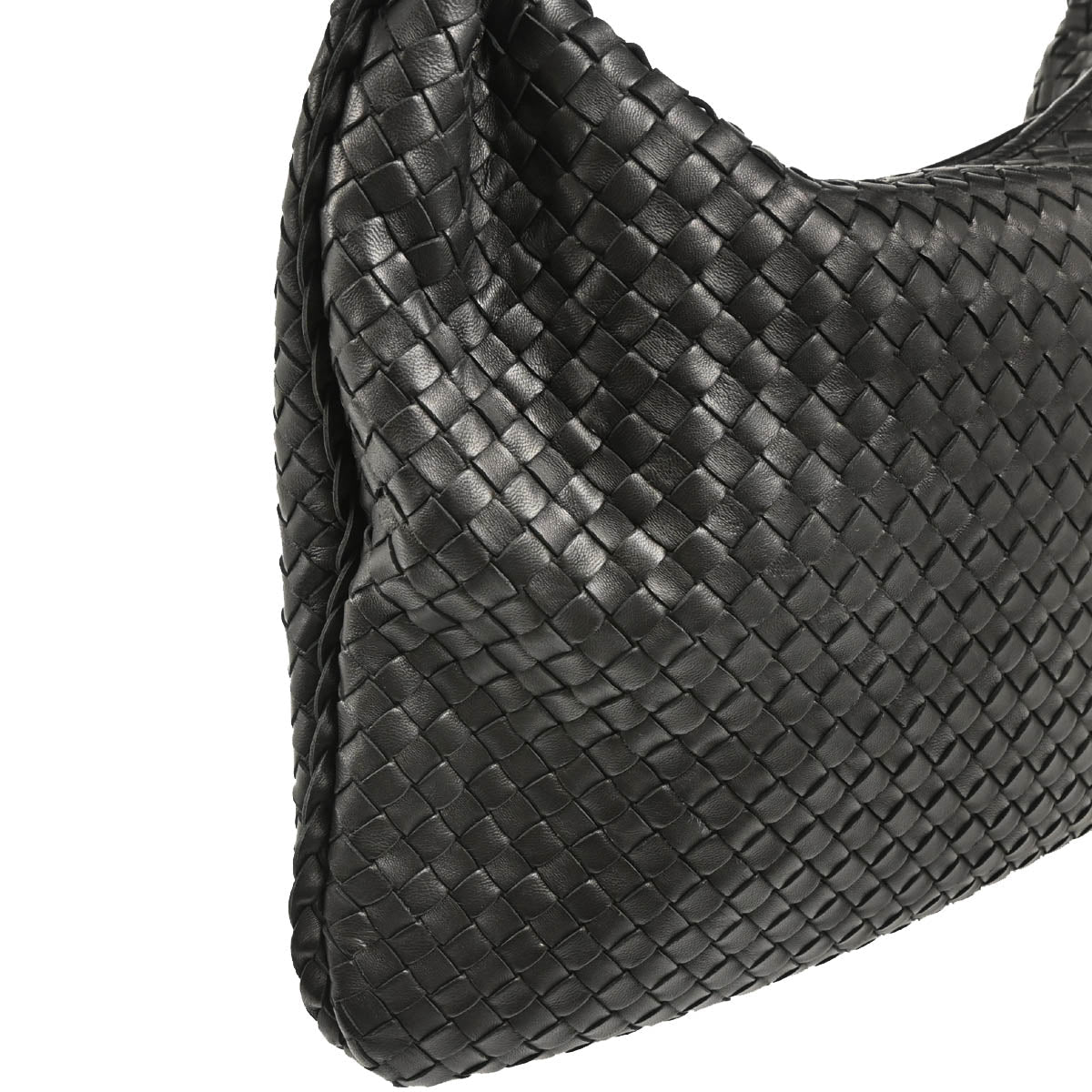 Bottega Veneta Black Intrecciato Hobo Handbag