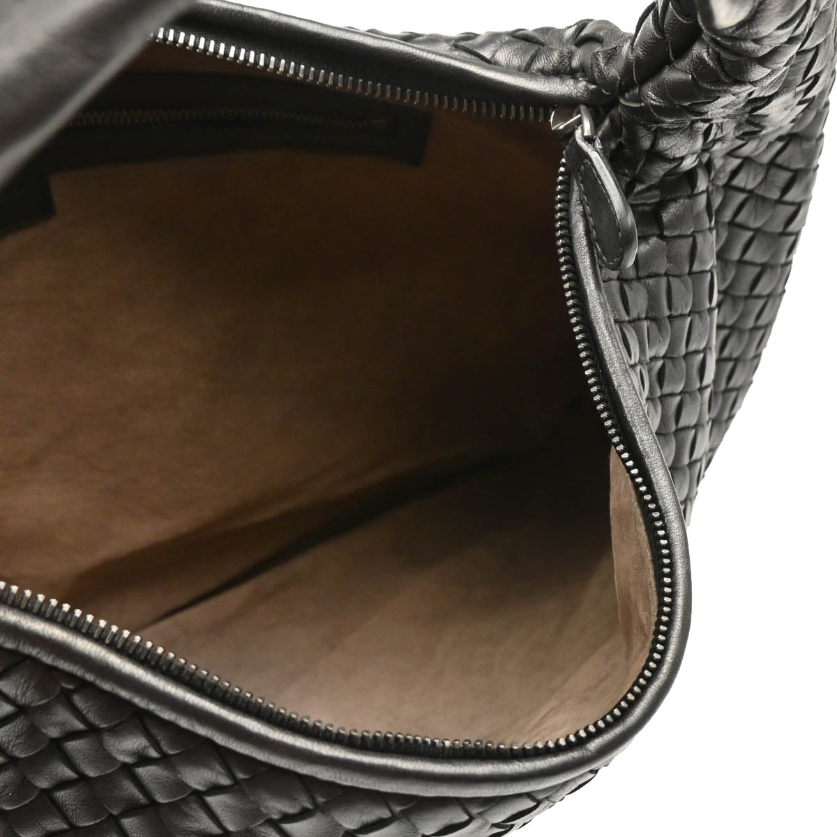 Bottega Veneta Black Intrecciato Hobo Handbag