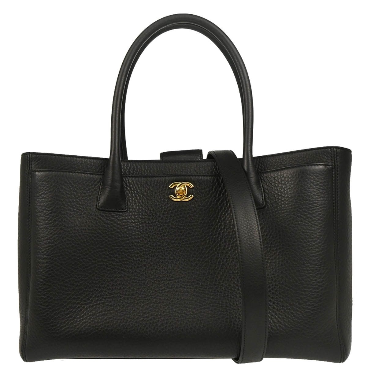 Chanel 2014 Black Deerskin Executive Cerf Tote Bag 2way