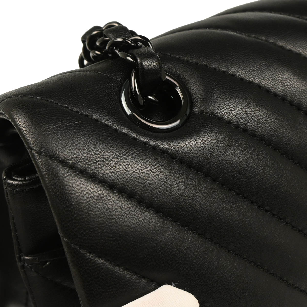 Chanel 2015-2016 Black Lambskin Chevron Medium Classic Double Flap Shoulder Bag