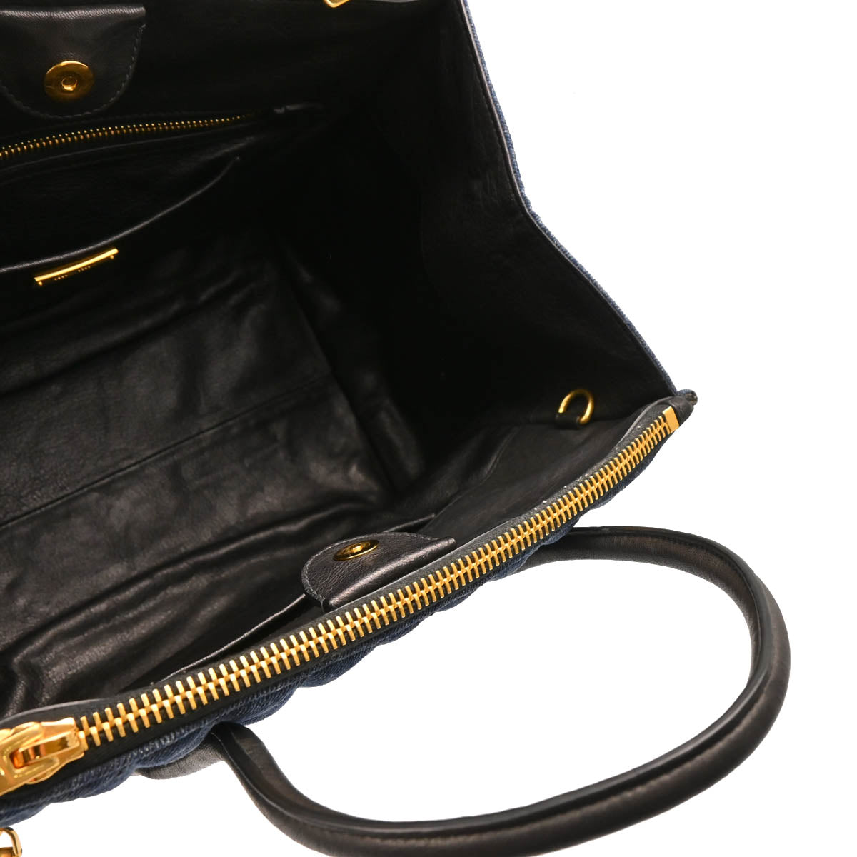 Miu Miu Blue Denim Biker 2way Shoulder Handbag