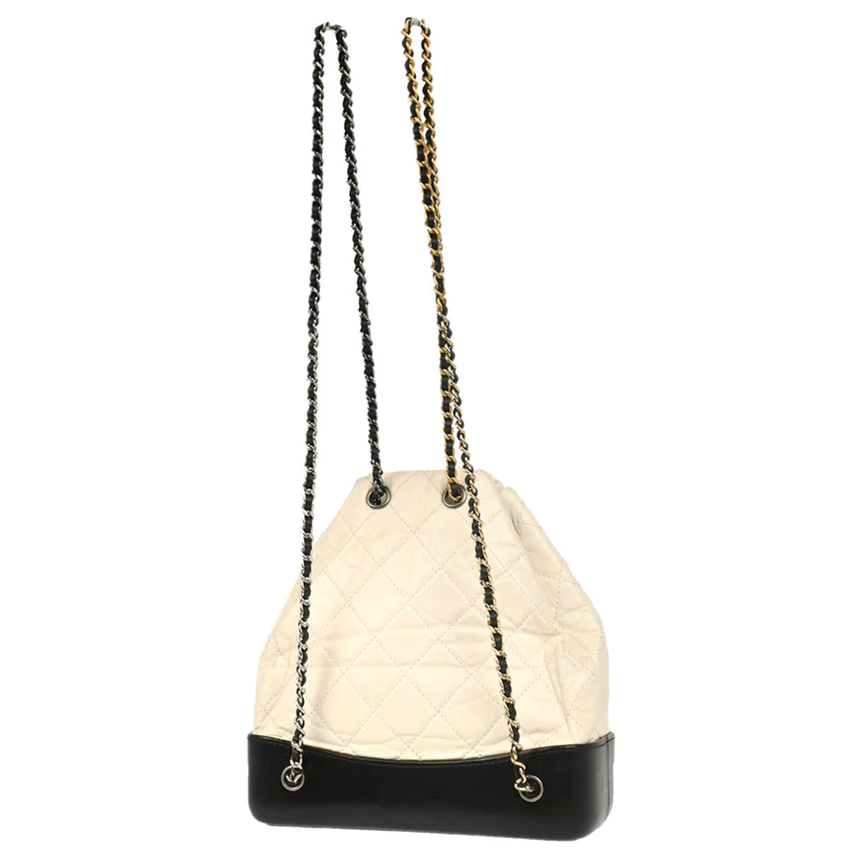 Chanel 2017-2018 White Black Lambskin Calfskin Gabrielle Backpack