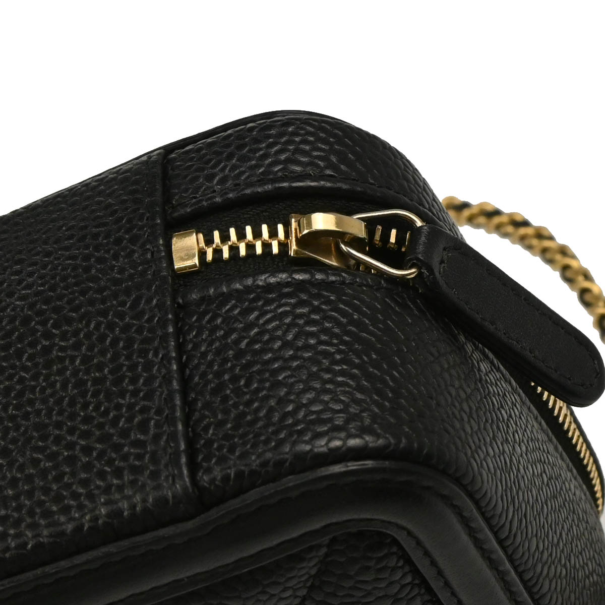 Chanel 2018-2019 Black Caviar Filigree Vanity Shoulder Bag
