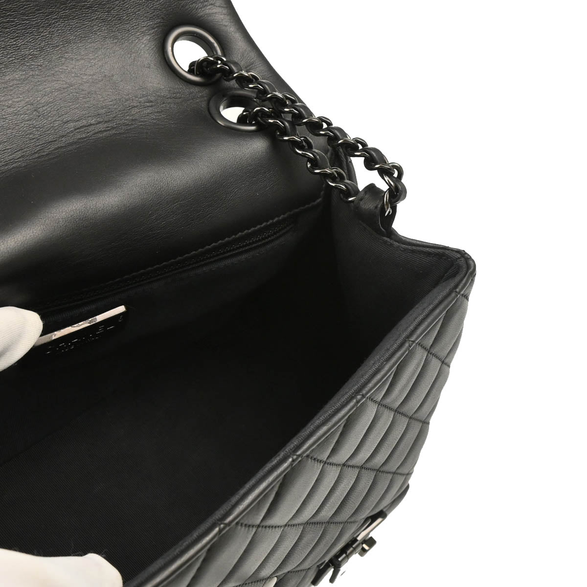 Chanel 2016-2017 Black Lambskin Cockpit Flap Shoulder Bag