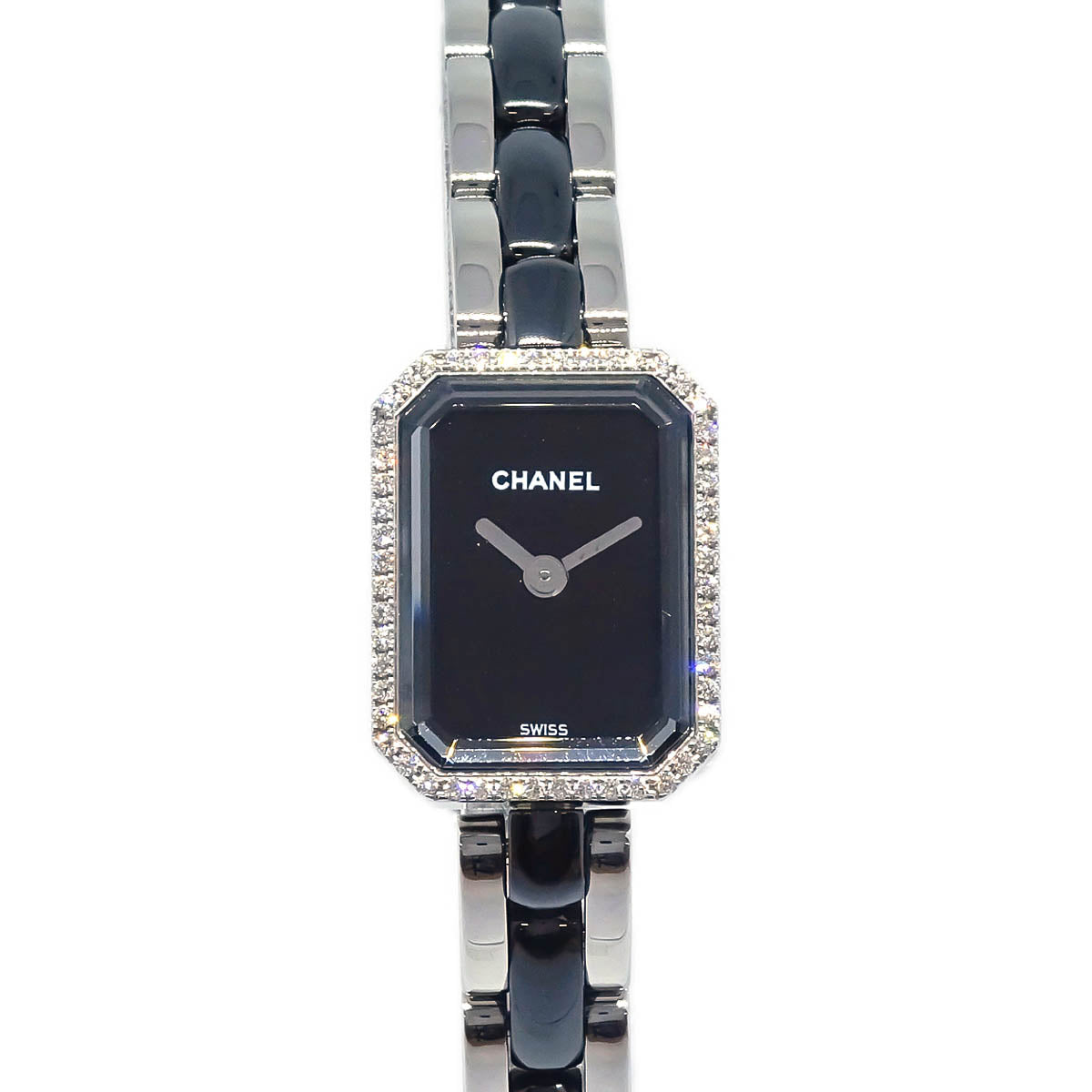 Chanel Premiere H2163 Quartz Watch Ceramic SS Diamond