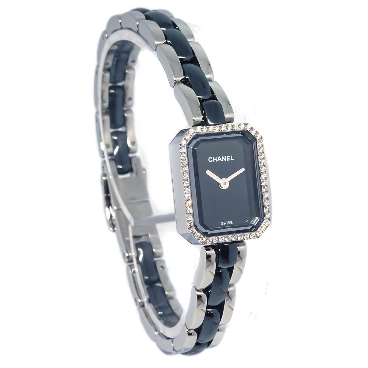 Chanel Premiere H2163 Quartz Watch Ceramic SS Diamond