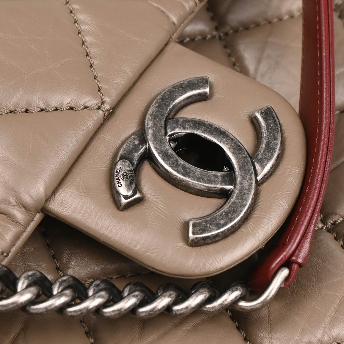 Chanel 2013-2014 Brown Calfskin Duo Color Shoulder Bag
